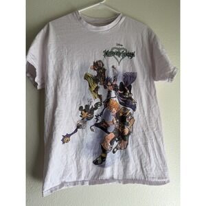 Y2K Disney Game Mickey Goofy Donald T-Shirt Kingdom Hearts Heroes Men's Medium